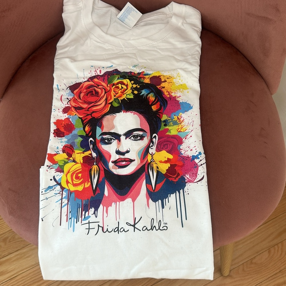 ARTSY WHITE FRIDA KAHLO T-SHIRT| NEW - Picture 7 of 9